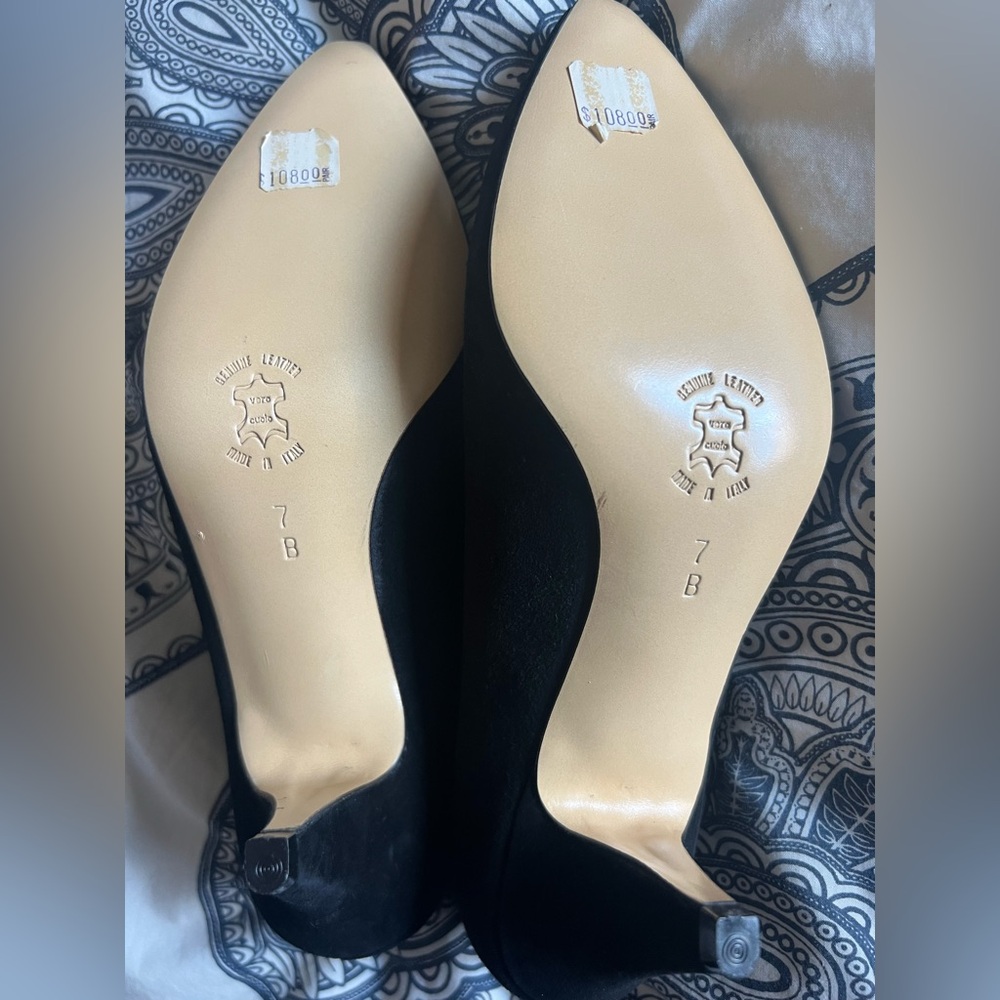 New Vintage Amalfi Monica Made in Italy Womens Pumps Black Suede - Picture 5 of 7